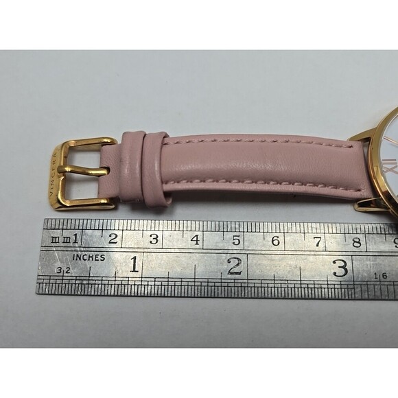 Vincera Collective Rose Womens Watch 38mm White Dial Pink Leather New Battery main image 6